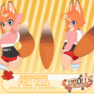3d animated artist:coboldthefox asset customizable fox tail tos:commercial_use_allowed tos:credit_optional unitypackage vnprop // 500x500 // 51KB