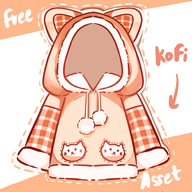 animal_ears artist:dayleaf asset cat clothes coat fur_trim hoodie pattern plaid png pompom // 780x780 // 285KB