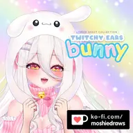 animal_ears animated artist:moshiedraws asset blink_sync clothes customizable_skin hat live2d outfit_accessory rabbit with_arms // 780x780 // 379KB