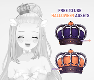 artist:napdraws asset bat_wings clothes crown halloween hat png pumpkin skull tos:modification_only_color // 780x659 // 278KB