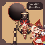 artist:shxno_ asset bow character:klee_(genshin_impact) microphone microphone_stand png pop_filter series:genshin_impact tos:resale_prohibited // 780x780 // 412KB