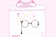 artist:kyukitty asset chain character:kuromi_(sanrio) character:my_melody_(sanrio) charm glasses png series:sanrio star // 780x520 // 74KB