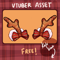 antler artist:dayleaf asset bow christmas png reindeer // 780x780 // 290KB