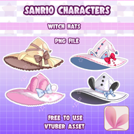 artist:mado_hime asset bow character:hello_kitty_(sanrio) character:my_melody_(sanrio) character:pochaco_(sanrio) character:pompurin_(sanrio) clothes halloween hat png series:sanrio tos:credit_optional witch_hat // 780x780 // 320KB