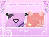 animal_ears artist:mado_hime asset bat_wings bow cat heart laptop pattern png // 780x585 // 187KB