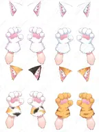 animal_ears artist:nekonokuroko_tw asset cat gloves paw png tiger tos:follow_required tos:redistribution_prohibited tos:resale_prohibited with_arms // 768x1024 // 181KB