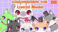 angel_wings animal artist:mado_hime bat_wings butterfly_wings cat customizable hat live2d mascot vtuber_model // 780x439 // 252KB