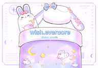 animal_ears artist:wishevercore asset bed blanket bow moon night pattern pillow plushie png rabbit sky star tos:credit_required tos:modification_allowed // 780x542 // 190KB