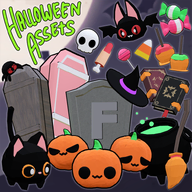 3d artist:dariruupom91049 asset_collection bat_(animal) bone book broom candy candy_corn caramel_apple cat cauldron coffin food gravestone halloween hat lollipop lowpoly popsicle pumpkin skull spider throwable tos:credit_required tos:resale_prohibited witch_hat // 780x780 // 664KB