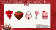 artist:dreatonin balloon chocolate cupcake emote heart key lock png strawberry sub_badge tos:credit_required tos:modification_prohibited valentines_day // 780x422 // 161KB