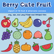 apple artist:razzyberii asset_collection avocado banana blueberry cherry eps fruit grape japanese_musk_melon melon orange peach pear pepper pineapple png pumpkin red_pepper strawberry svg tos:commercial_use_allowed tos:credit_optional tos:modification_allowed tos:redistribution_prohibited watermelon // 780x780 // 342KB