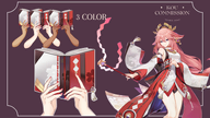artist:shxno_ asset book character:yae_miko_(genshin_impact) hardcover painted_nails png reading series:genshin_impact tassel tos:resale_prohibited with_arms // 780x439 // 324KB