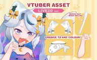 animal_ears arms artist:marinki asset bow cat fish food gesture gesture:cat_pose live2d mouth tail tos:credit_required tos:resale_prohibited // 780x489 // 247KB