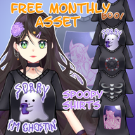 artist:hoshioujo asset boo clothes female ghost halloween large_chest pattern png satanic_circle shirt skeleton tos:credit_optional tshirt // 780x780 // 598KB