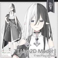 artist:kyokistudio cape elf_ears female live2d medium_chest skirt two-toned_hair very_long_hair vtuber_model // 780x780 // 281KB