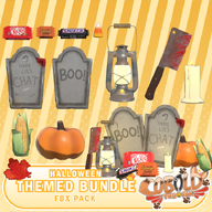 3d artist:coboldthefox asset_collection butchers_knife candle candy candy_corn corn_cob fbx food gravestone halloween kitkat_(candy) knife lantern light pumpkin reeses_cup_(candy) snickers_(candy) throwable tos:commercial_use_allowed tos:credit_optional // 720x720 // 419KB