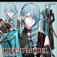 artist:dgstudio artist:kyokistudio braids ear_rings hair_accent katana live2d long_hair male sword vtuber_model weapon // 780x780 // 692KB