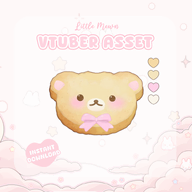 animal artist:littlemewn asset bear biscuit blush bow cookie food live2d teddy_bear tos:redistribution_prohibited tos:resale_prohibited with_mouth // 780x780 // 204KB