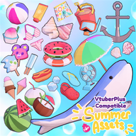3d anchor artist:dariruupom91049 beach_ball beach_umbrella bikini bucket character_popsicle coconut_cup croc_(shoe) electric_fan female_swimsuit fish floatie_ring hotdog ice_cream ice_cube lowpoly plugin:vtuber-plus popsicle sandal sea_shell shaved_ice snorkel summer sunscreen throwable tos:credit_required tos:resale_prohibited watermelon whale // 780x780 // 753KB