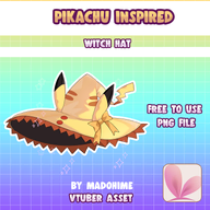 animal_ears artist:mado_hime asset bow character:pikachu_(pokemon) clothes halloween hat png series:pokemon witch_hat // 780x780 // 215KB