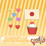 3d artist:coboldthefox asset candy chalk_candy envelope food heart lollipop love_letter message muffin throwable tos:commercial_use_allowed tos:credit_optional unitypackage valentines_day vnprop // 720x720 // 63KB