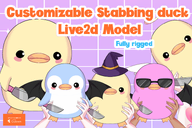 animal artist:mado_hime customizable duck holding knife live2d mascot penguin vtuber_model with_arms // 780x520 // 245KB
