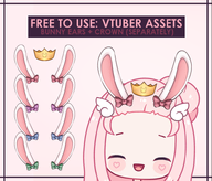 animal_ears artist:napdraws asset bow crown hat png rabbit tos:modification_only_color // 780x666 // 268KB