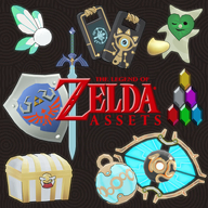 3d animal artist:dariruupom91049 asset_collection fairy fbx mascot series:the_legend_of_zelda shield sword throwable treasure_chest weapon // 780x780 // 714KB
