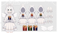 angel_wings animal_ears artist:blueberylpie asset bow cat christmas christmas_present clothes dress fur_trim gift holding hoodie outfit png rabbit skirt tos:credit_required tos:modification_only_color tos:resale_prohibited wings with_arms // 780x439 // 200KB