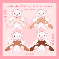artist:cxpeachy asset bow heart hugging mascot pattern png psd teddy_bear tos:credit_required tos:modification_only_skin valentines_day with_arms // 780x780 // 260KB